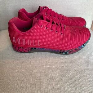 NOBULL Women's Fuchsia Cross-Training Sneakers with Floral Accent Sole, 8.5